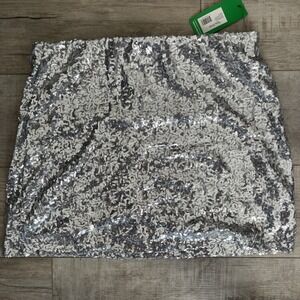 Tipsy Elves Skirt Womens XL Sequin Mini Lined Party Holiday Zip New